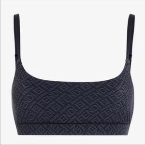 Fendi Skims embossed black scoop bra size medium